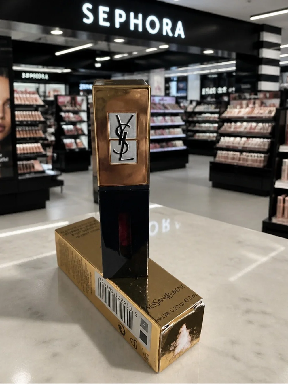 YSL Rouge Pur Couture Vernis A Levres Pop Water Glossy Stain -Fuchsia Drops